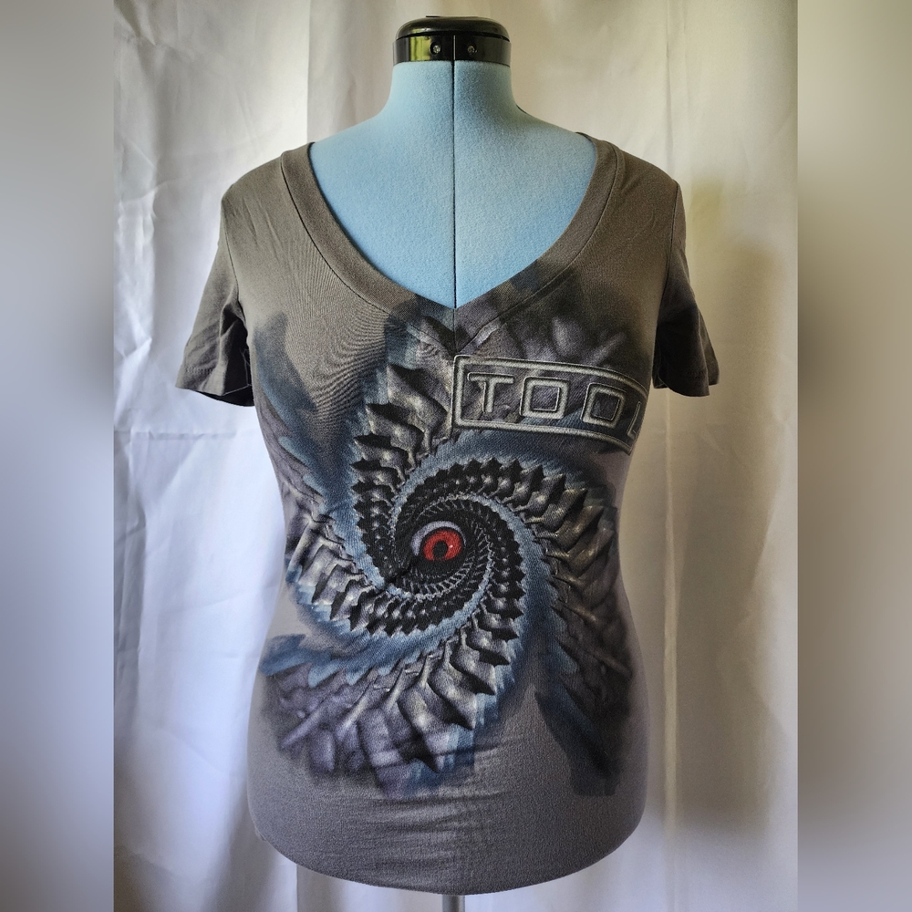 Tool Band- Women's Short Sleeve Top- Size Large- Grey, Black, Red, Blue